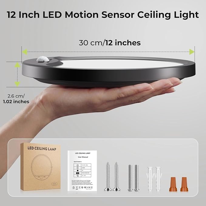 hepside 4 Pack Motion Sensor Ceiling Light Wired, 3000K/4000K/6500K LED Flush - Image 8