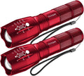 Victoper LED Flashlight 2 Pack Red, Bright High Lumens Tactical Flashlights by Victoper