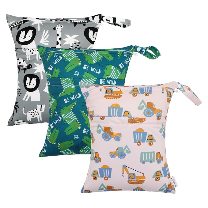 ALVABABY 3pcs Cloth Diaper Wet Dry Bags Waterproof Reusable by ALVABABY