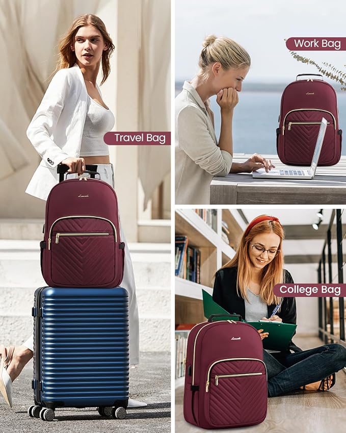 LOVEVOOK Laptop Backpack Purse for Women, Work Business Travel Computer Bags - Image 6