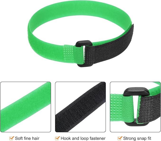 MECCANIXITY 5Pcs Reusable Battery Tie Down Straps, 0.8x20" Green Nylon - Image 3
