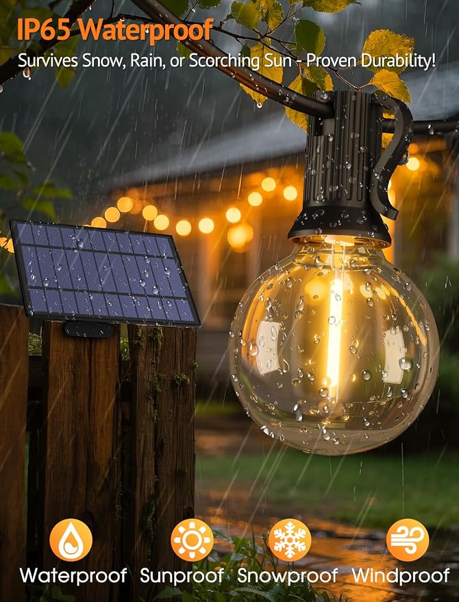 Larkvue 50FT Solar String Lights Outdoor - Image 5
