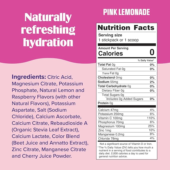 Ultima Replenisher Daily Electrolyte Powder Drink Mix – Sugar Free – Pink - Image 3