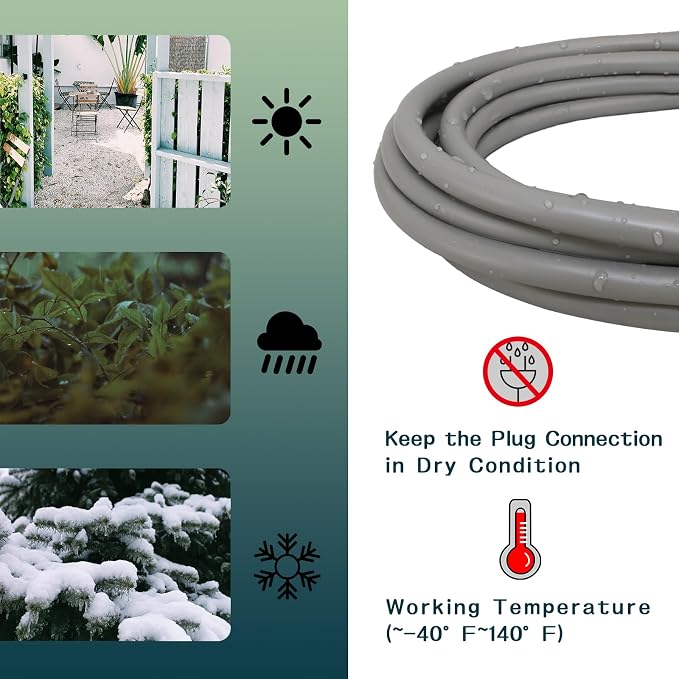 Indoor Outdoor Extension Cord 6 FT, 16/3 SJTW Weatherproof Grey Electrical Cords - Image 5