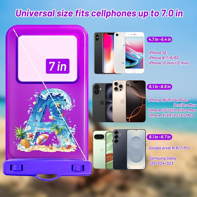 Personalized Initial Waterproof Phone Pouch Case - Image 2