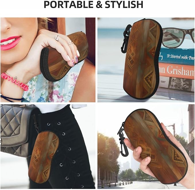 Watercolor Orca Whale Glasses Case Neoprene Portable Zipper Eyeglass Bag - Image 8