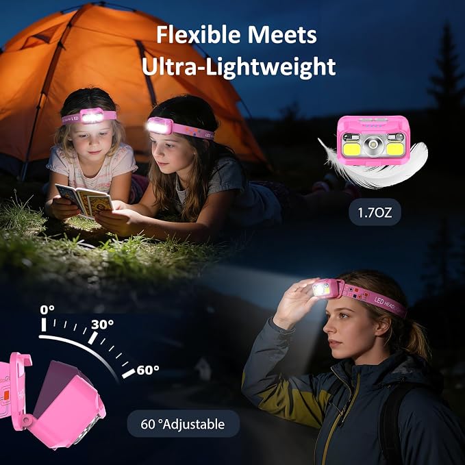 LHKNL Headlamp Rechargeable, Lumen Super Bright Motion Sensor Head Lamp - Image 5