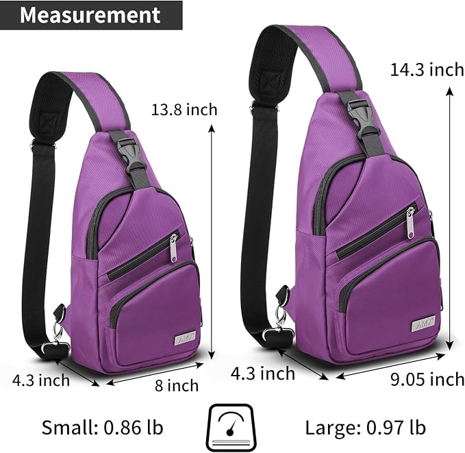 AMJ Crossbody Sling Bag Men Women, Casual Shoulder Backpack, Chest Daypack - Image 2
