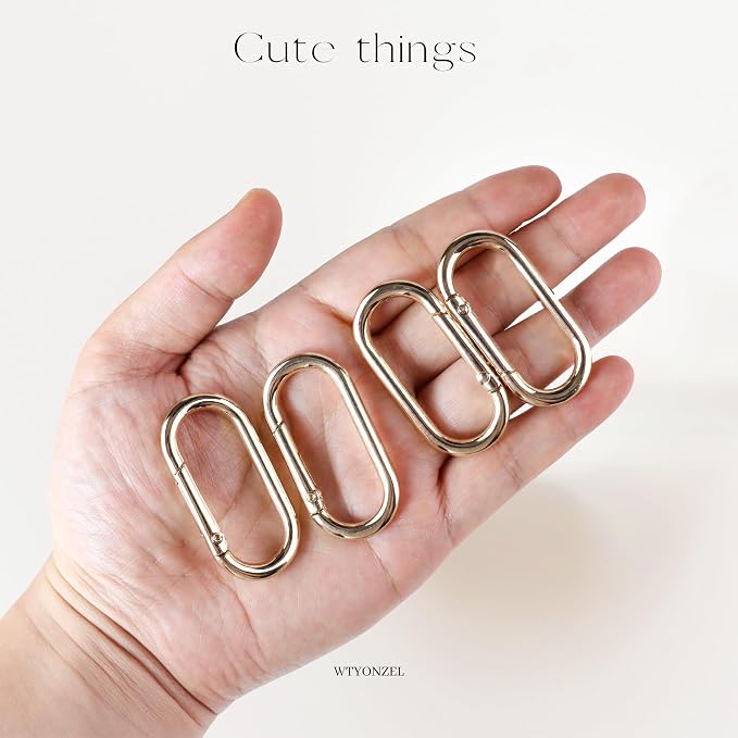 16 Pcs Carabiners Clip, Oval Shape Cute Carabiner Keychain Clip Aluminum Hook - Image 5