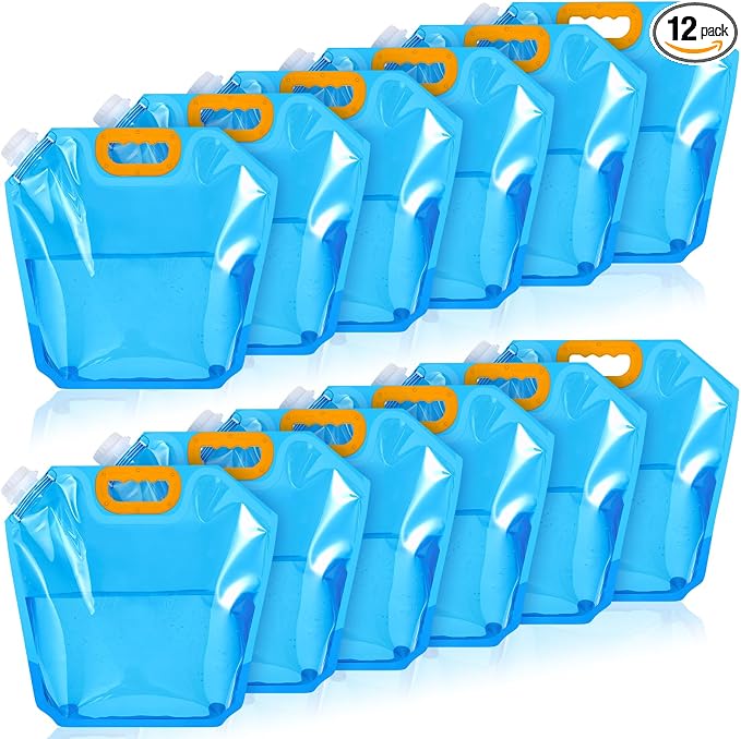 Tessco for you 12 Pack 1.3 Gallon Collapsible Water Storage Bag Water Container by Tessco