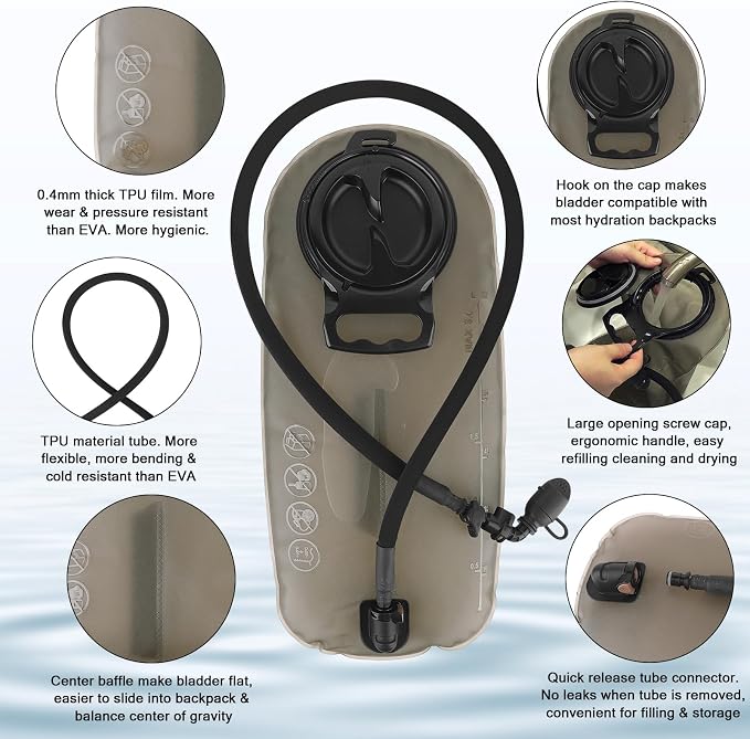 PETAC GEAR 1.5L / 3L Tactical Hydration Pack，Molle Carrier Pouch - Image 5