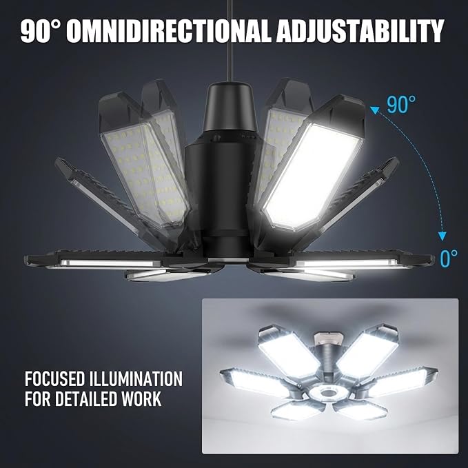 BRAINIAC 100W LED Garage Light Bulb, Deformable Garage Lighting Led - Image 4
