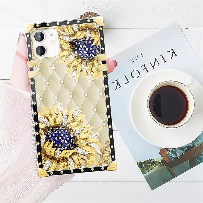 Compatible with iPhone 11 Case, Sunflower Diamonds Leather Luxury Golden - Image 7