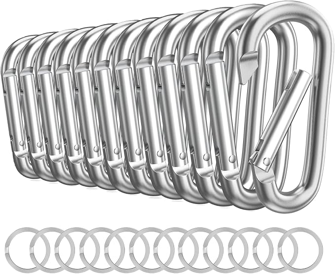 Carabiner Keychain Clip -3" Aluminum Carabiner D Ring, Caribeener Clips by LINGXINXIN