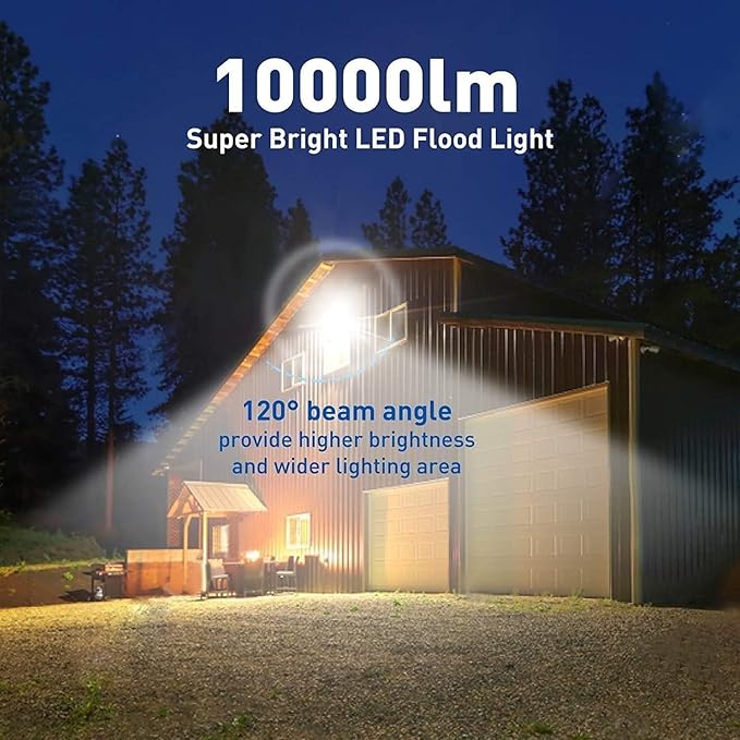 4Pack LED Flood Light Outdoor, 150W LED Work Light 15500lmwith 6FT US Plug - Image 3