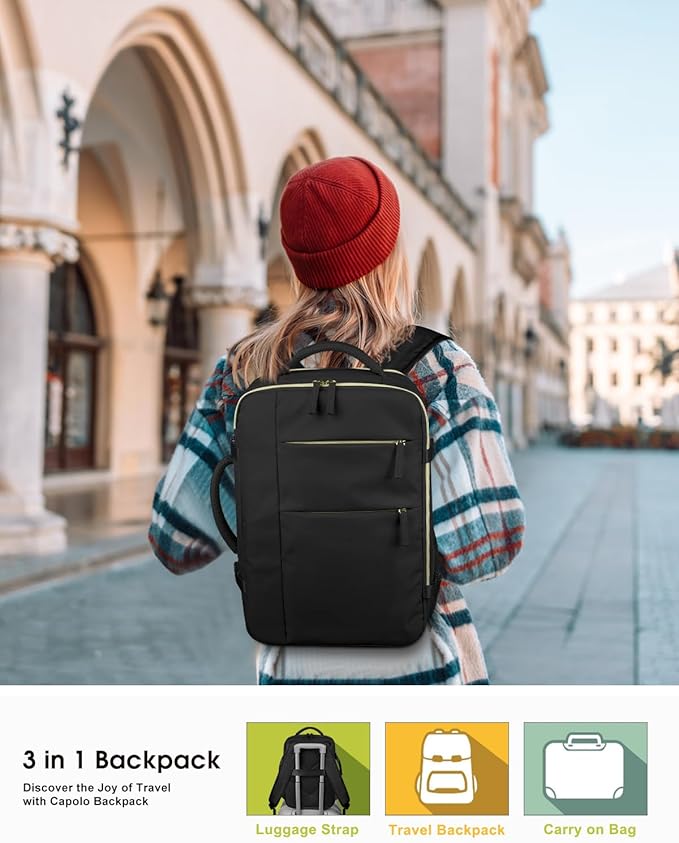 Capolo Travel Backpack for Women Men Waterproof Laptop Backpack Airlines - Image 2