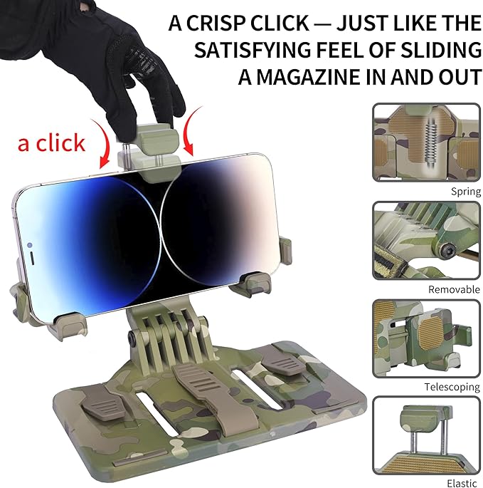 Tactical Gear Plate Carrier Vest Accessories, MOLLE Phone Chest Mount Holder - Image 6