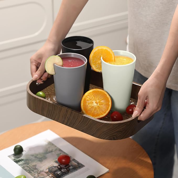 HEYCOME 24 Pcs Unbreakable Plastic Cups Set, 20 oz Reusable Plastic Cups - Image 6