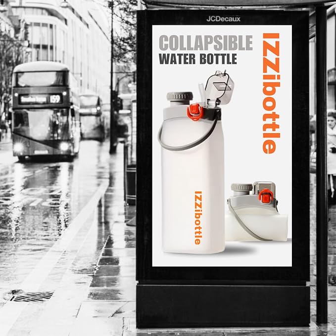 IZZI bottle Collapsible Lightweight Silicone Water Bottle | BPA Free, - Image 5