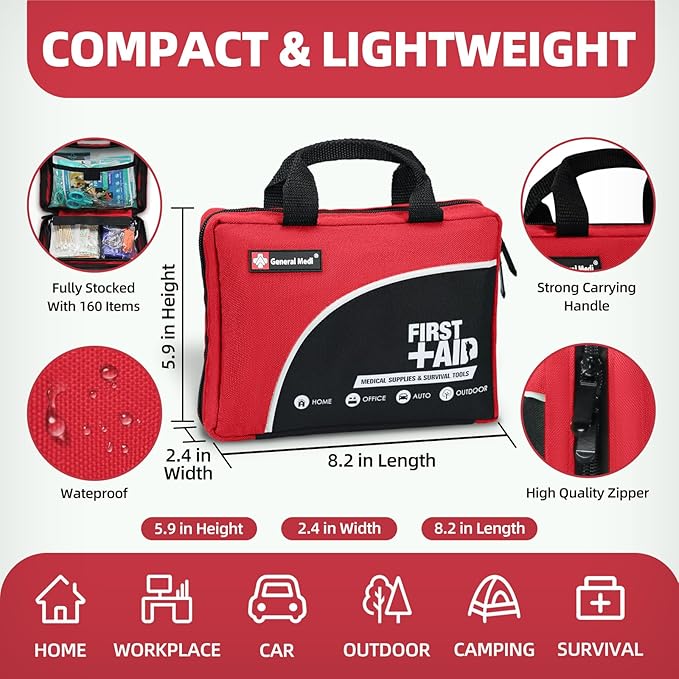 First Aid Kit -160 Pieces Compact and Lightweight - Image 3