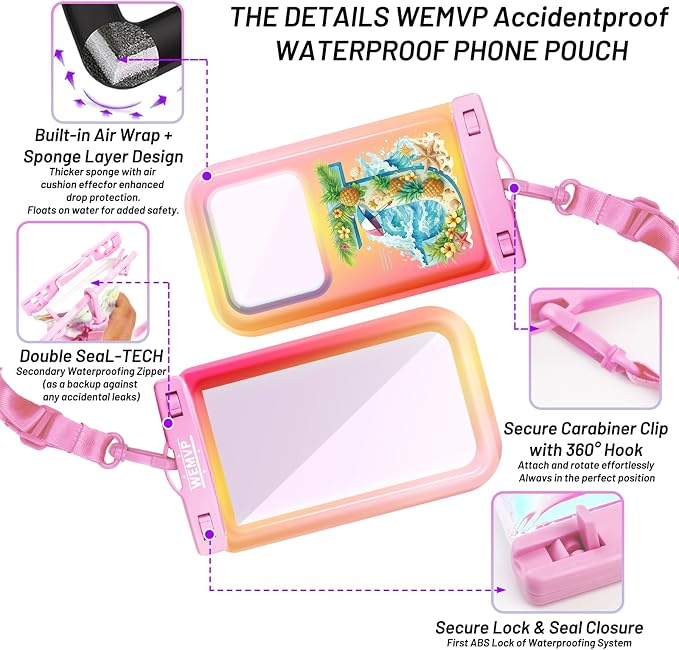 Personalized Initial Waterproof Phone Pouch Case - Image 3