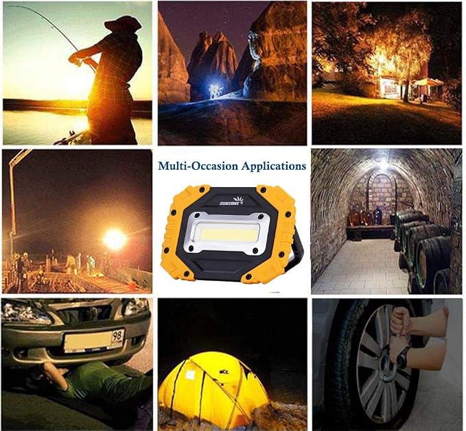 Sunzone Portable LED Work Light, AA Battery Powered Flood Lights, Super Bright - Image 7