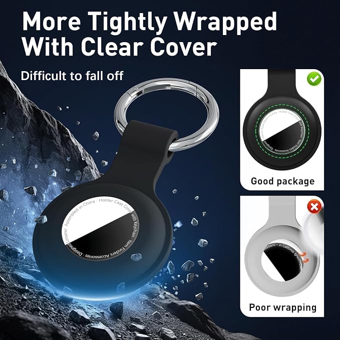 Linsaner Waterproof Case for AirTag 2nd Gen & 1st Gen, Shockproof Silicone - Image 2