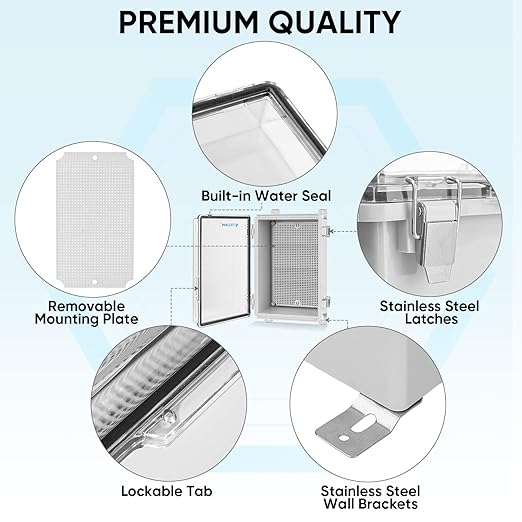 TICONN Outdoor Electrical Box Waterproof, Junction Box IP67 ABS Plastic - Image 4