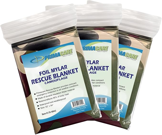 Primacare CB-6842-10 Emergency Mylar Thermal Blankets 10 Pack – 84"x52" - Image 2