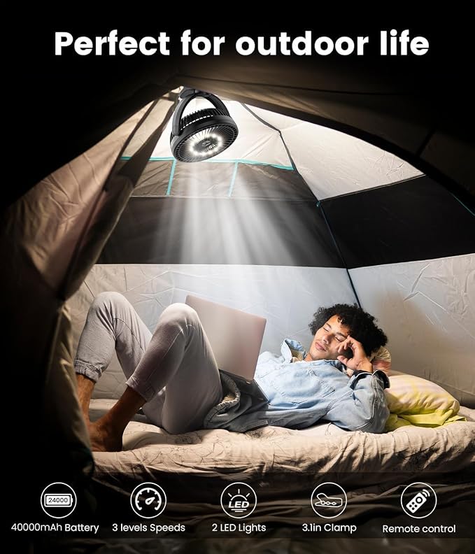 40000mAh Clip on Fan for Golf Cart - Image 9