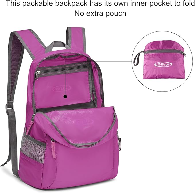 G4Free 20L Lightweight Packable Backpack Travel Hiking Daypack Foldable Backpack - Image 7