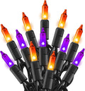 TW SHINE Purple and Orange Halloween Lights, 20FT 100 Count Incandescent Mini by TWSHINE