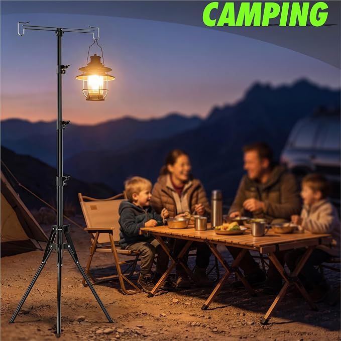 Telescopic Height Adjustable Camping Lantern Tripod Stand - Image 3