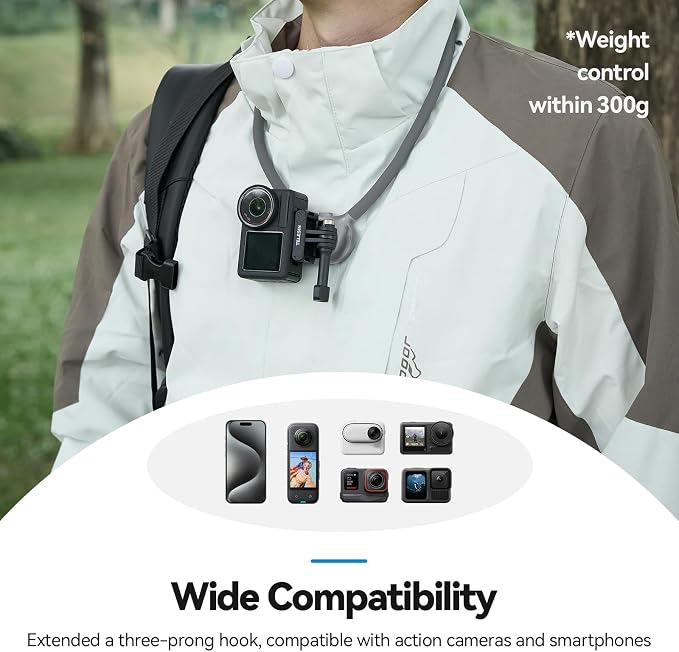 TELESIN Neck Mount SE 2.0 with Air Cushion, Adjustable Chest Strap and Neck - Image 4