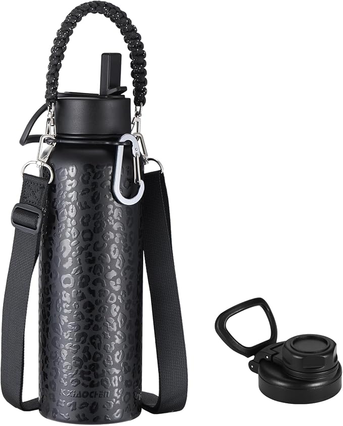 KXIAOCHEN Insulated Water Bottle, Stainless Steel Water Bottle, 2 Lids by KXIAOCHEN