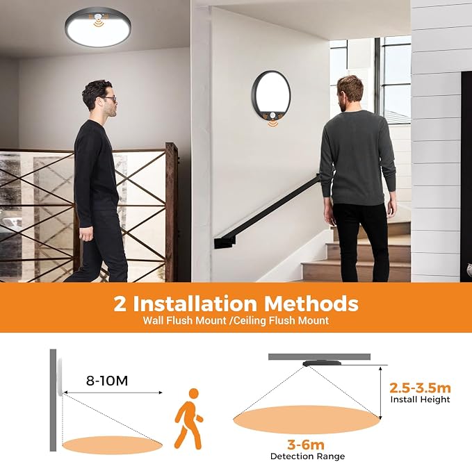 slochi 4Pack Motion Sensor Light Indoor Wired, 8.7 Inch 3000K/4000K/6500K - Image 5