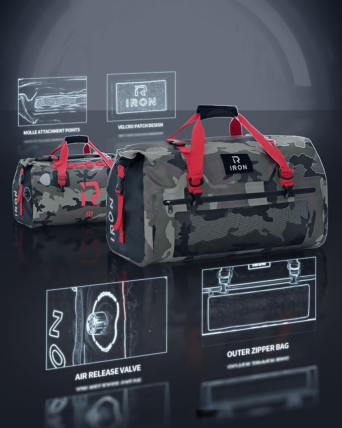 BORLENI Waterproof Motorcycle Dry Duffel Bag Luggage Tail Bag - Image 3
