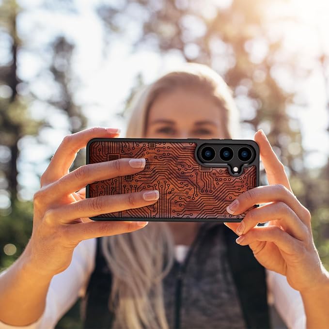 Carveit Wood Case for Galaxy S24 Plus Case Shockproof Protective Cover Unique - Image 7