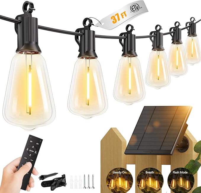 Brightown 37FT Solar String Lights Outdoor Waterproof by Brightown