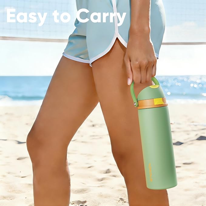 Insulated Water Bottle with Straw - Image 2