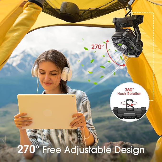 ONLYNEW Portable Fan Rechargeable, 20000mAh Cordless Battery Powered Fan - Image 3