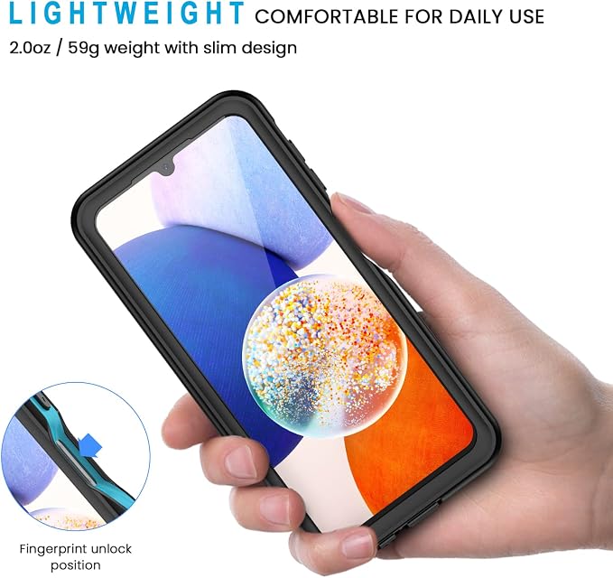 Lanhiem for Samsung Galaxy A14 5G Case, IP68 Waterproof Dustproof, Built-in - Image 2