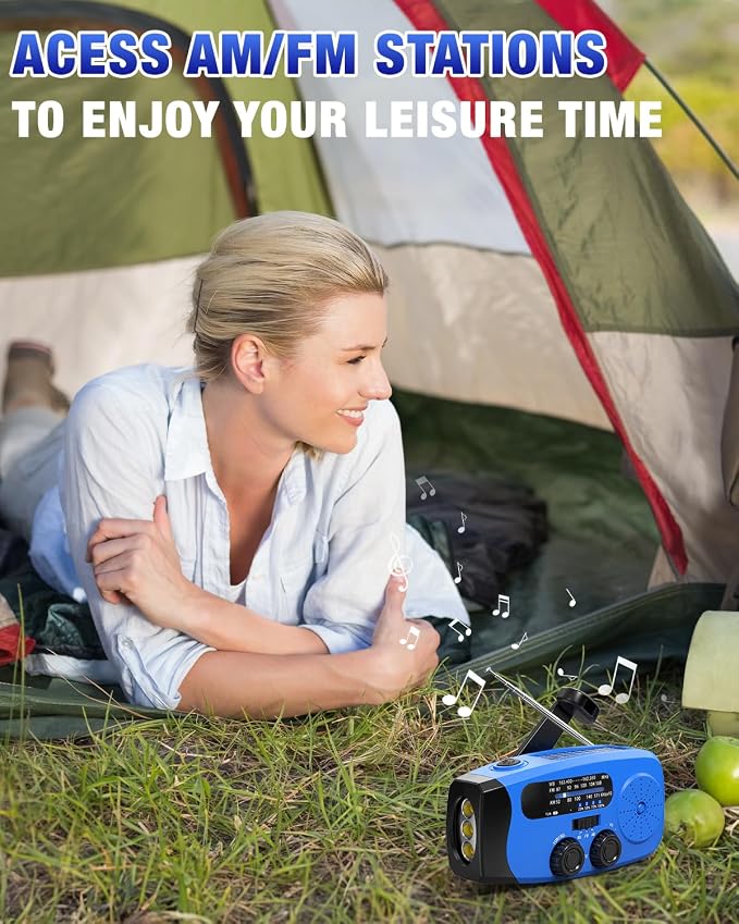 Emergency Hand Crank Radio Emgykit - 2000mAh/7400mWh AM/FM/NOAA Solar Hand - Image 5