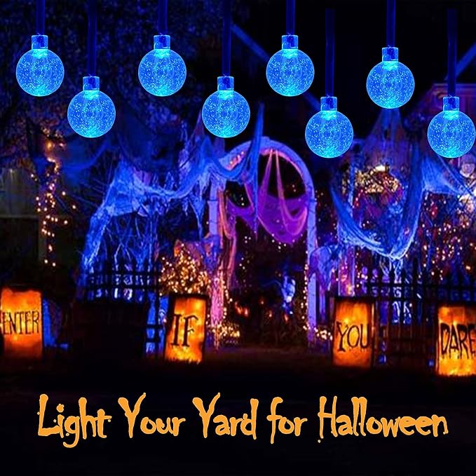 Blue 2-Pack 100 LED 64FT Crystal Globe Solar Christmas Lights, Outdoor - Image 7
