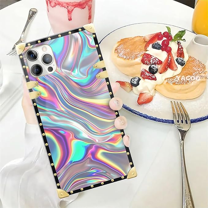 Compatible with iPhone 12 Pro Max Case, Holographic Abstract Iridescent - Image 5