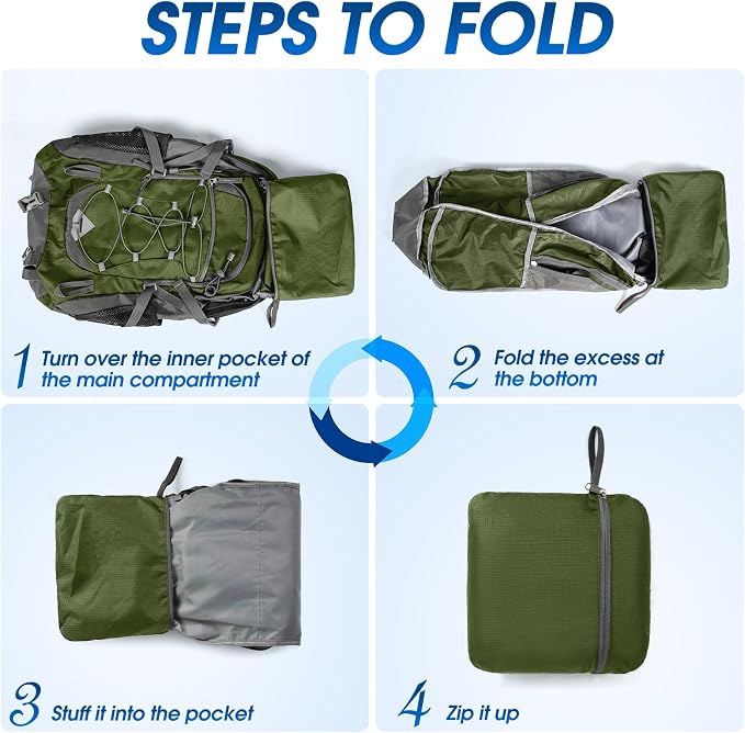 IGOLUMON Hiking Backpack 40L Packable Lightweight Camping Backpack Men Women - Image 6