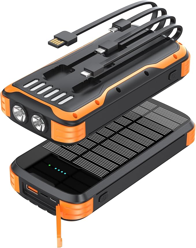 MINRISE Solar Power Bank 40000mAh, Portable Charger PD 20W Fast Charging Solar by MinrisePortableCharger