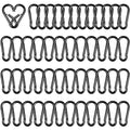 50 Pack 1.57" Heavy Duty Carabiner Clips, M4 Black Galvanized Steel Spring Snap by SEUNGCH
