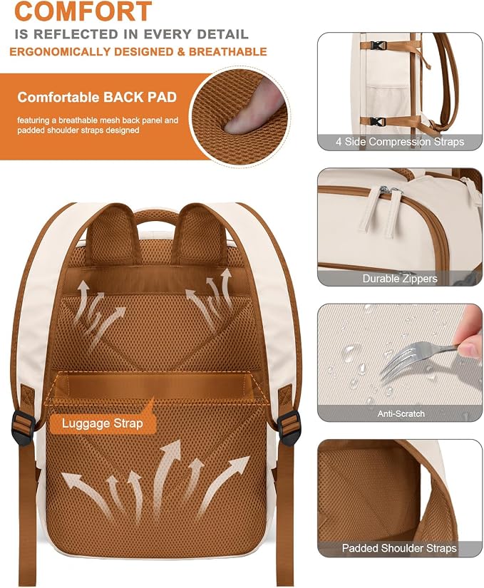 Capolo Travel Backpack for Women Men Waterproof Laptop Backpack Airlines - Image 6