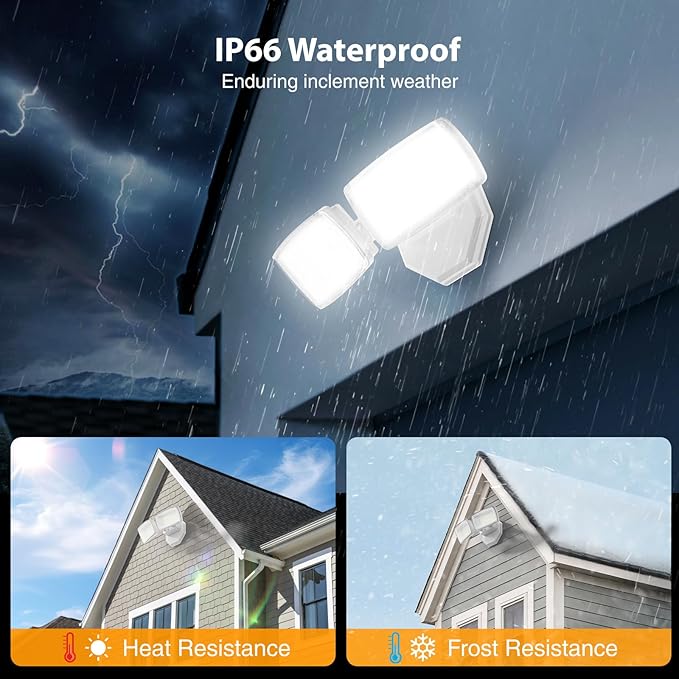 Onforu 3200LM Flood Lights Outdoor, 32W 6500K LED Security Light Switch - Image 6
